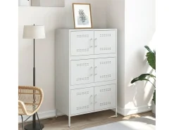 Aparador alto blanco 68x39x113 cm acero