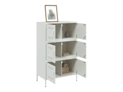 Aparador alto blanco 68x39x113 cm acero