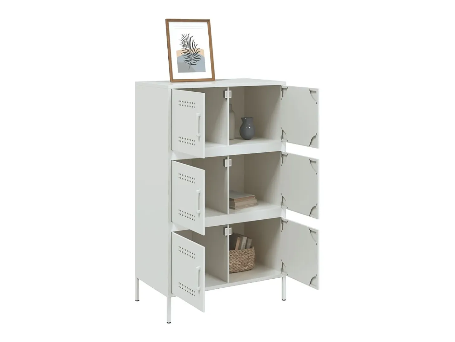 Aparador alto blanco 68x39x113 cm acero
