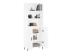 Aparador alto blanco 69,5x34x180 cm Madera contrachapada