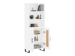 Aparador alto blanco 69,5x34x180 cm Madera contrachapada