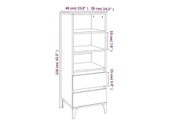Aparador alto blanco 40x36x110 cm Madera contrachapada