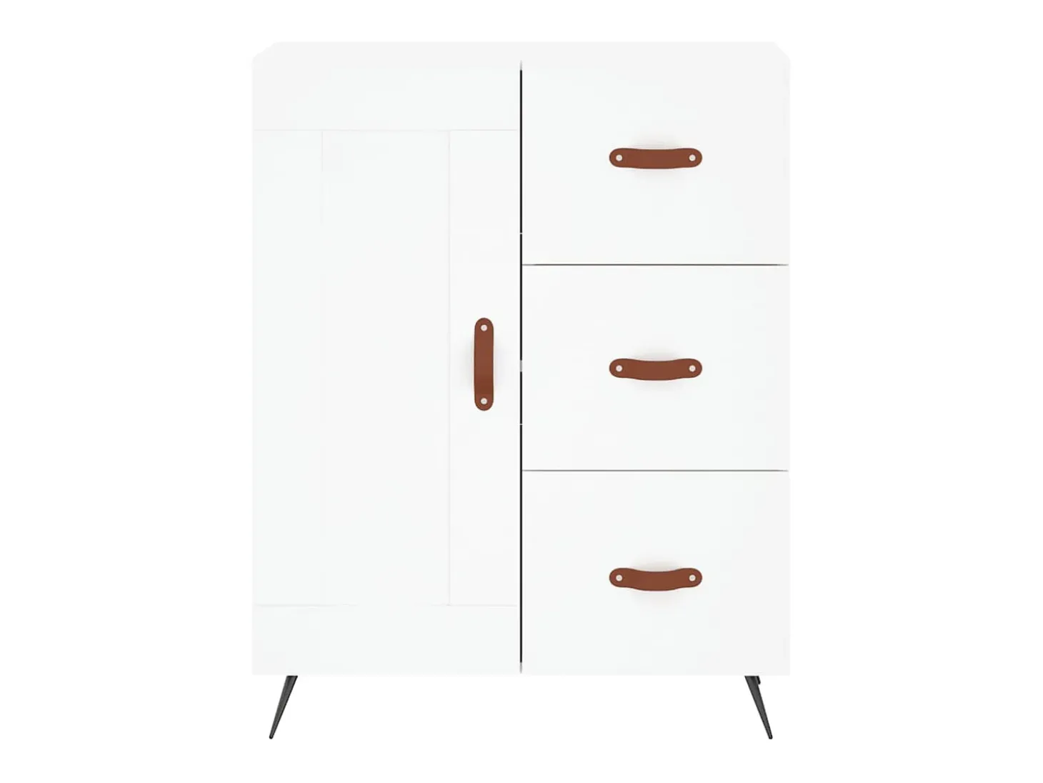 Aparador alto blanco 69,5x34x180 cm Madera contrachapada