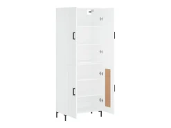 Aparador alto blanco 69,5x34x180 cm Madera contrachapada