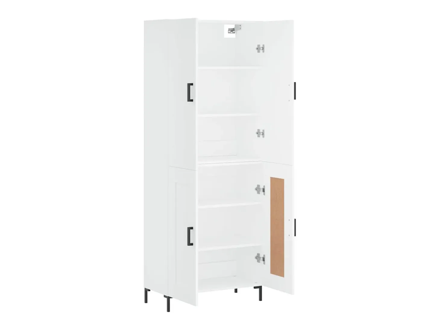 Aparador alto blanco 69,5x34x180 cm Madera contrachapada