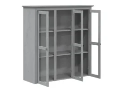 Aparador alto BODO madera maciza de pino gris 115,5x43x200,5 cm