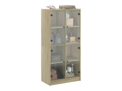 Aparador alto con puertas madera roble Sonoma 68x37x142 cm