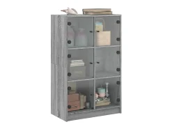 Aparador alto con puertas madera gris Sonoma 68x37x109 cm