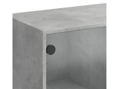 Aparador alto con puertas gris hormigón 68x37x142 cm madera de ingeniería
