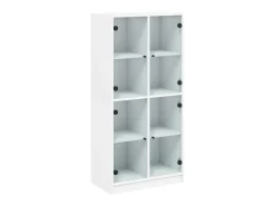 Aparador alto con puertas madera ingeniería blanco 68x37x142 cm ES156858