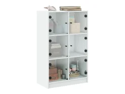 Aparador alto con puertas blanco 68x37x109 cm madera contrachapada