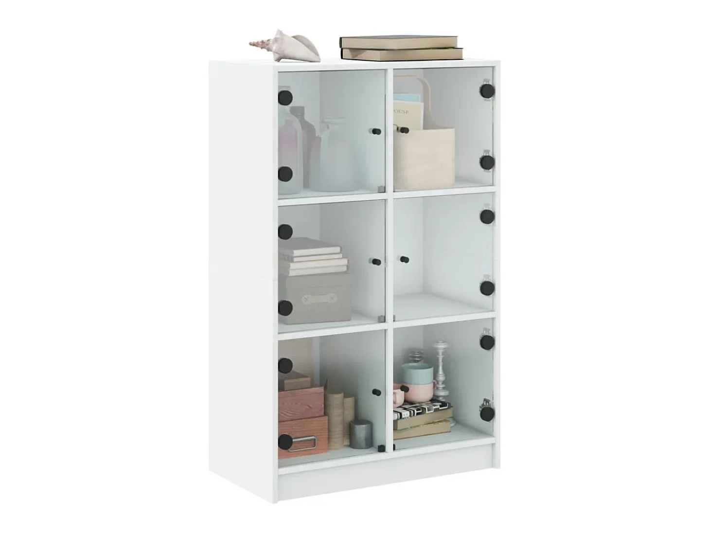 Aparador alto con puertas blanco 68x37x109 cm madera contrachapada