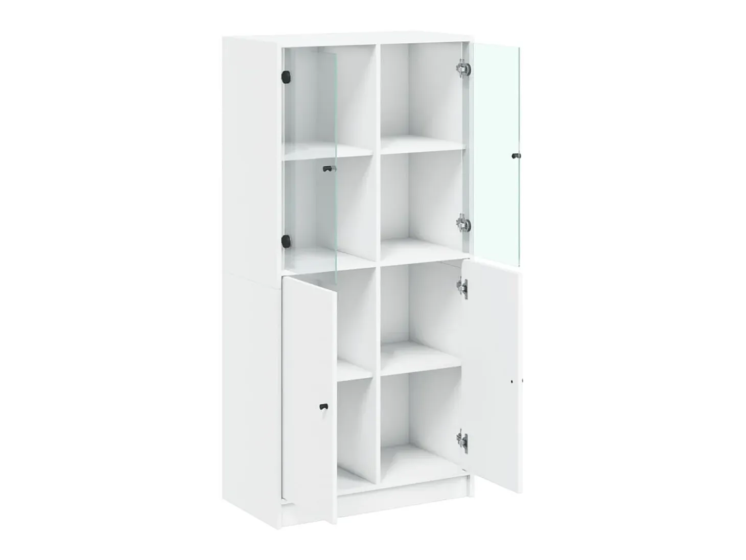 Aparador alto con puertas madera ingeniería blanco 68x37x142 cm