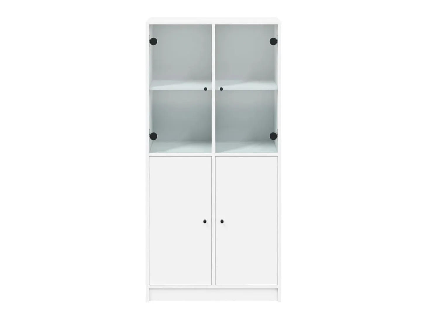 Aparador alto con puertas madera ingeniería blanco 68x37x142 cm