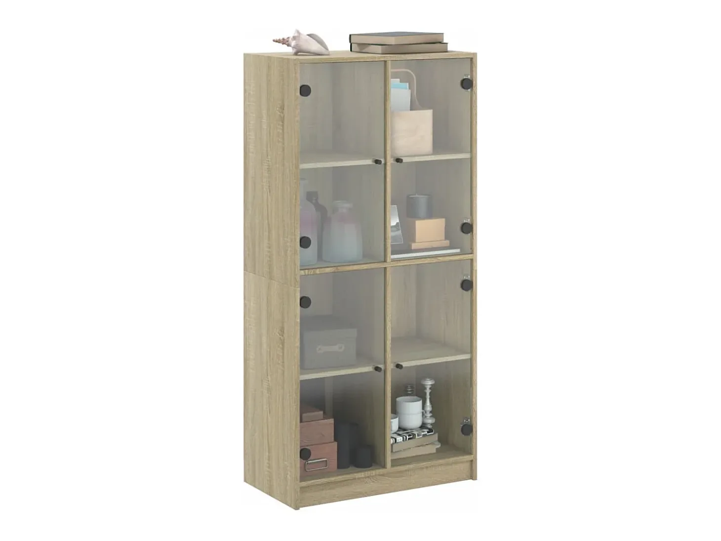 Aparador alto con puertas madera roble Sonoma 68x37x142 cm ES473119