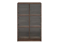 Aparador alto con puertas madera roble marrón 68x37x109 cm