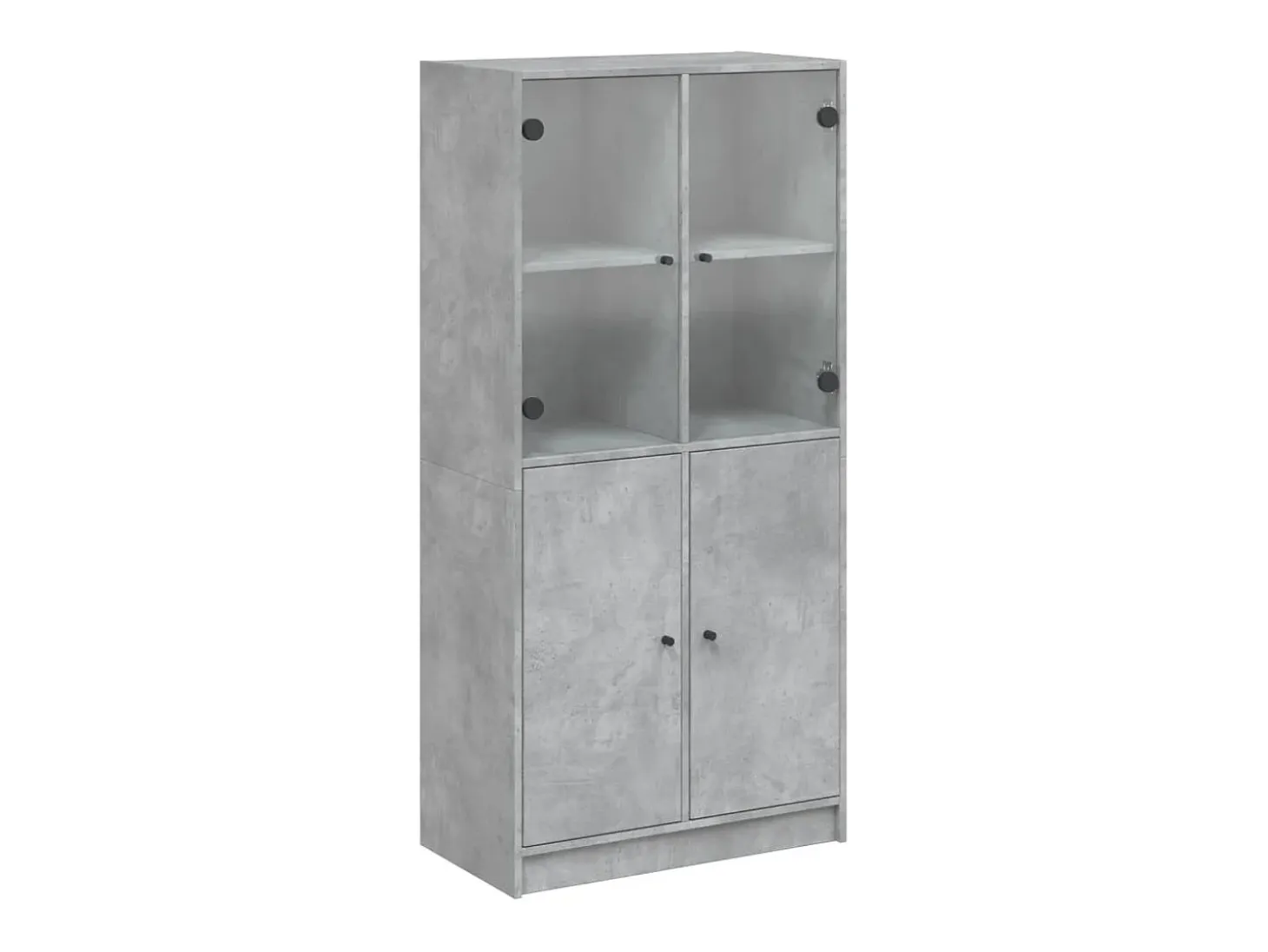 Aparador alto con puertas madera gris hormigón 68x37x142 cm
