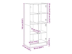 Aparador alto con puertas madera roble Sonoma 68x37x142 cm