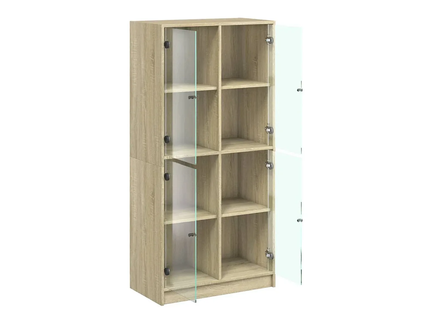 Aparador alto con puertas madera roble Sonoma 68x37x142 cm