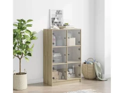 Aparador alto con puertas madera roble Sonoma 68x37x109 cm