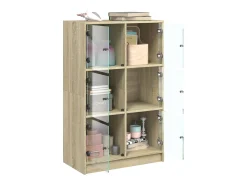 Aparador alto con puertas madera roble Sonoma 68x37x109 cm