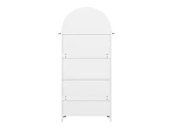 Aparador alto de almacenaje - 70 x 35 x 180 cm - arqueado con 3 cajones y 2 puertas - MDF - blanco