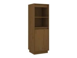 Aparador alto de madera maciza de pino marrón miel 37x34x110 cm ES86568