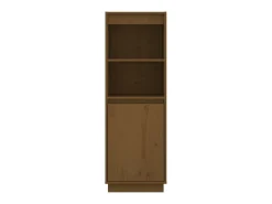 Aparador alto de madera maciza de pino marrón miel 37x34x110 cm ES86568