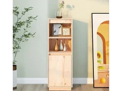 Aparador alto de madera maciza de pino 37x34x110 cm