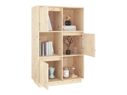 Aparador alto de madera maciza de pino 74x35x117 cm