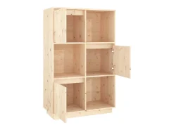 Aparador alto de madera maciza de pino 74x35x117 cm