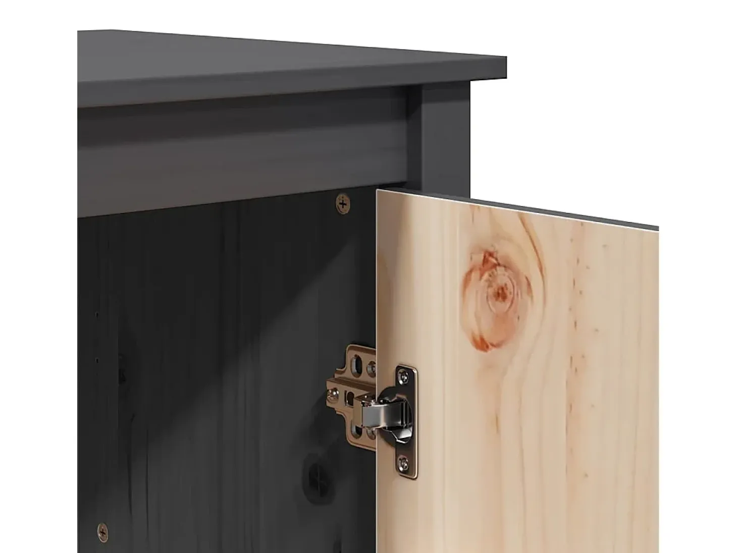 Aparador alto de madera maciza de pino gris 83x41,5x100 cm