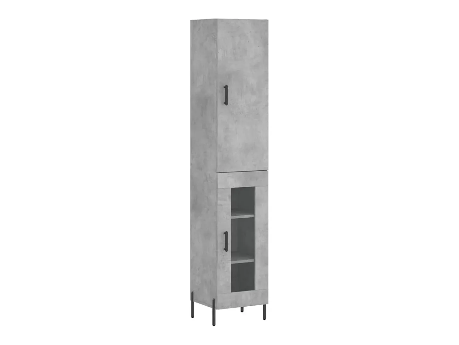 Aparador alto Gris hormigón 34,5x34x180 cm Madera de ingeniería