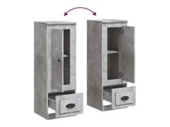 Aparador alto gris hormigón 36x35,5x103,5 cm madera de ingeniería