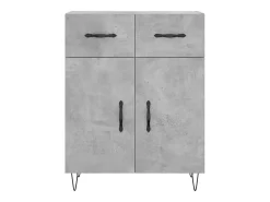 Aparador alto Gris hormigón 69,5x34x180 cm Madera de ingeniería
