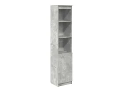 Aparador alto gris hormigón 37,5x35x180 cm madera de ingeniería