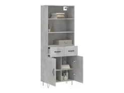 Aparador alto Gris hormigón 69,5x34x180 cm Madera de ingeniería