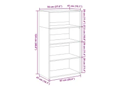Aparador alto gris hormigón 70x41x124 cm madera de ingeniería