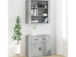 Aparador alto Gris hormigón Madera de ingeniería