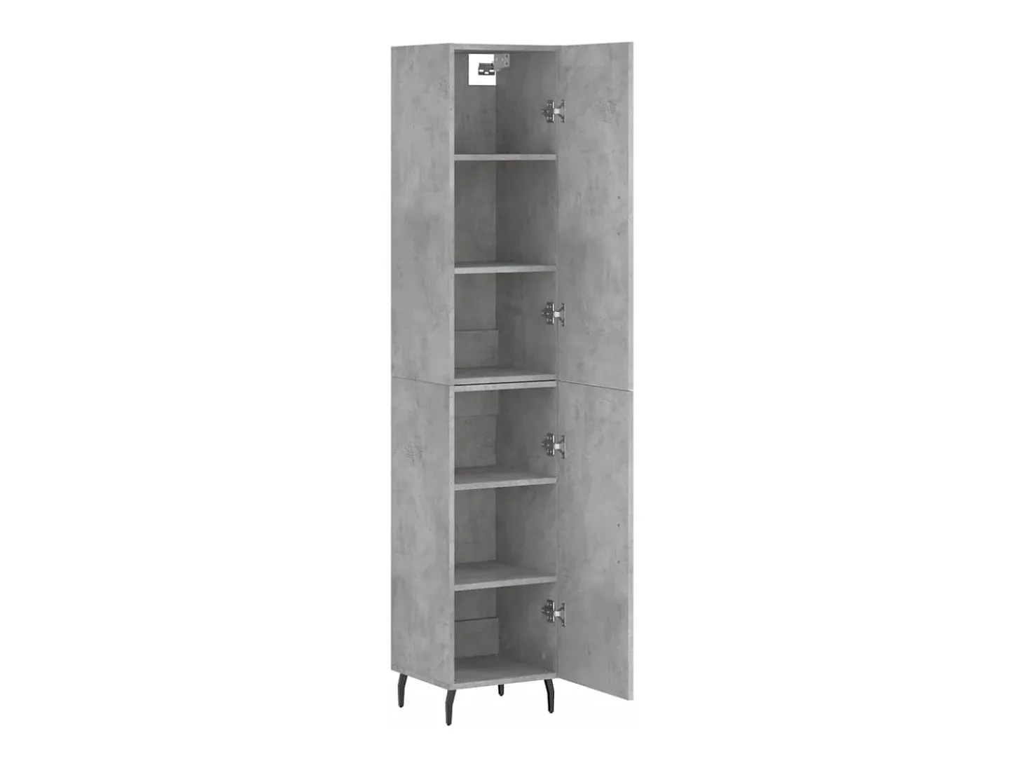 Aparador alto Gris hormigón 34,5x34x180 cm Madera de ingeniería