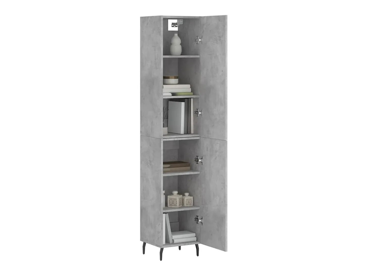 Aparador alto Gris hormigón 34,5x34x180 cm Madera de ingeniería