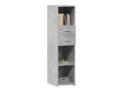 Aparador alto gris hormigón 30x42,5x124 cm madera de ingeniería