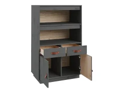 Aparador alto Gris 67x40x108,5 cm Madera maciza de pino