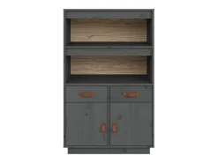 Aparador alto Gris 67x40x108,5 cm Madera maciza de pino