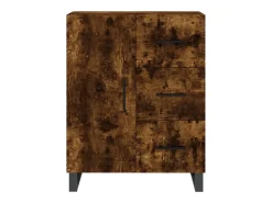 Aparador alto madera contrachapada roble ahumado 69,5x34x180 cm