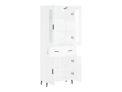Aparador alto madera contrachapada blanco 69,5x34x180 cm ES87037