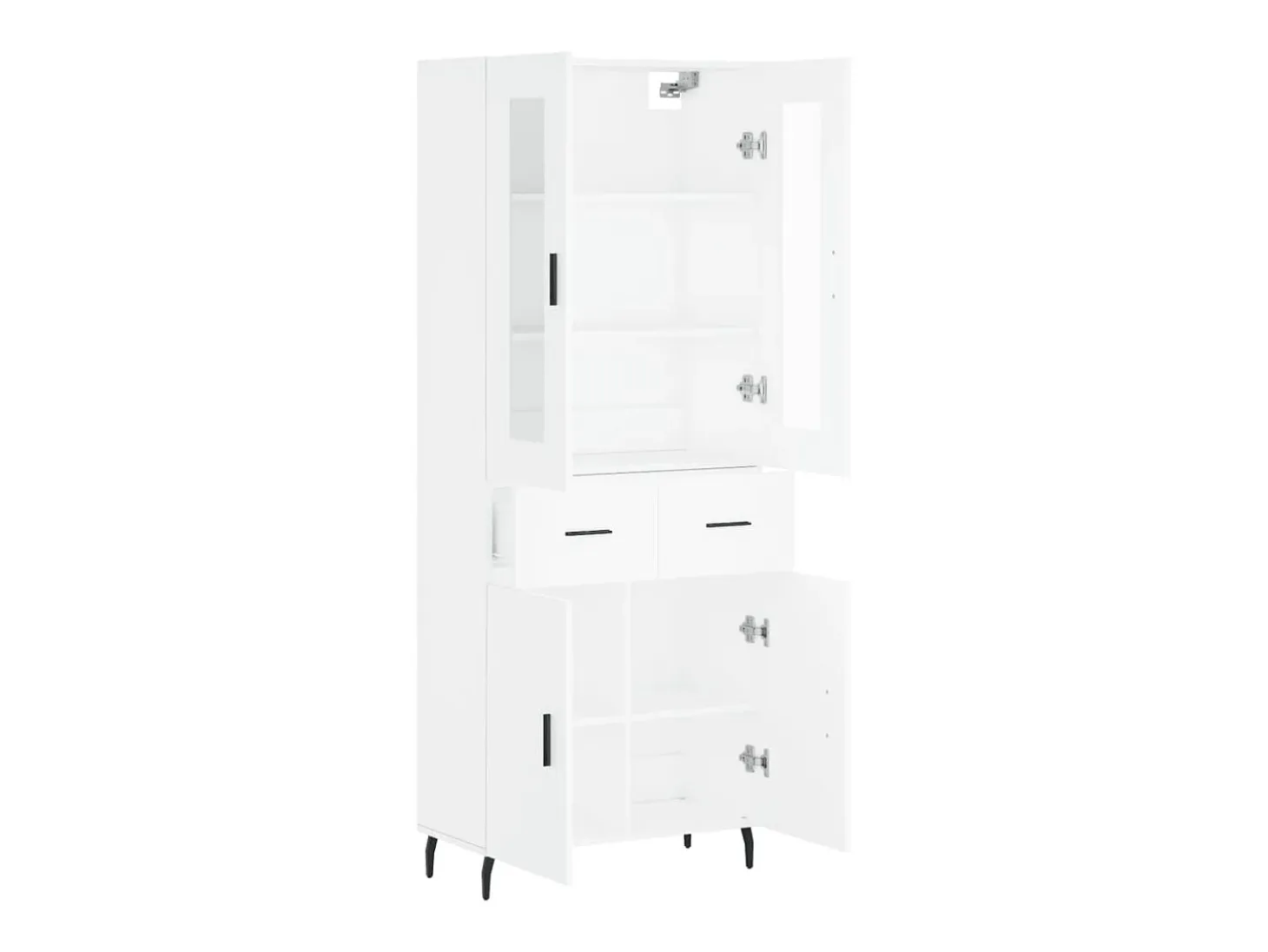 Aparador alto madera contrachapada blanco 69,5x34x180 cm ES87037