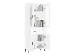 Aparador alto madera contrachapada blanco 69,5x34x180 cm ES87037