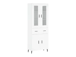Aparador alto madera contrachapada blanco 69,5x34x180 cm ES87037