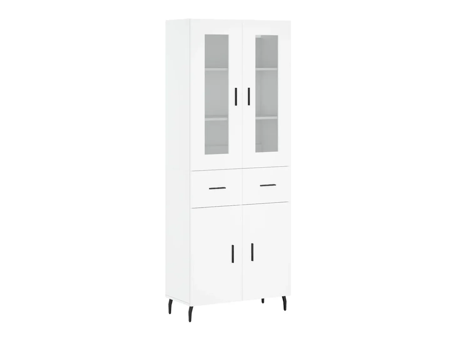 Aparador alto madera contrachapada blanco 69,5x34x180 cm ES87037